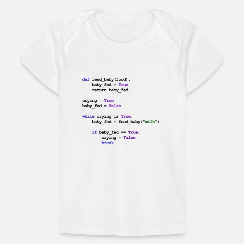 Python Code New Baby - Feed baby milk Baby Premium Organic T-shirt