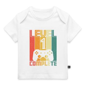1.Geburtstag - 1 jahre level 1 complete - Baby Premium Organic T-Shirt - Weiß - Vorne