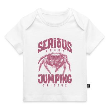 Sérieux au sujet des araignées sauteuses Propriétaire d’une araignée de compagnie - T-shirt Premium bébé bio - blanc - Devant