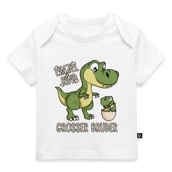 Dinosaurier Einzelkind Baby Dino Ei Großer Bruder - Baby Premium Organic T-Shirt - Weiß - Vorne