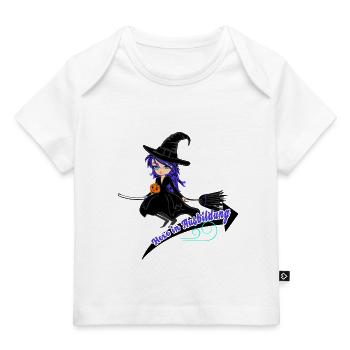 sorcière volante en formation Halloween Design - T-shirt Premium bébé bio - blanc - Devant