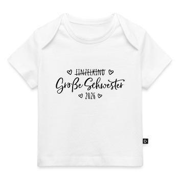 Kein Einzelkind mehr - Große Schwester 2026 - Baby Premium Organic T-Shirt - Weiß - Vorne