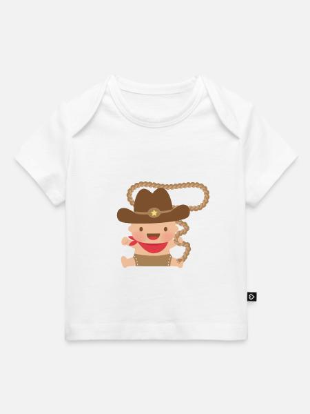 Mignon petit bébé cowboy - T-shirt Premium bébé bio - blanc