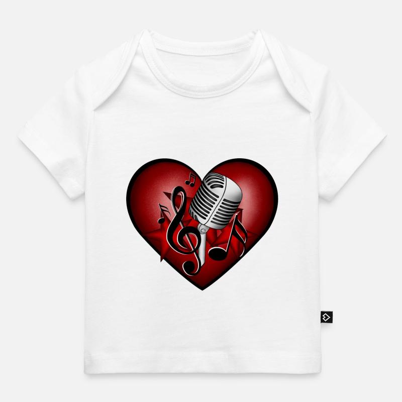 Clef de microphone Stars Heart - T-shirt Premium bébé bio - blanc