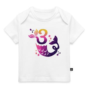 3 Sirène d’anniversaire - T-shirt Premium bébé bio - blanc - Devant