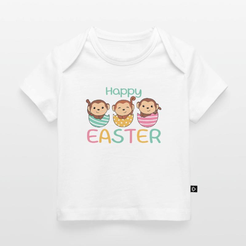 cute monkeys at Easter with Easter eggs monkey Baby Premium Organic T-shirt