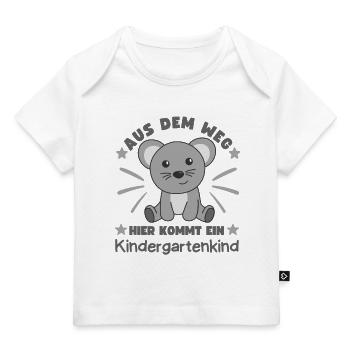Out of the way here comes a kindergartner mouse - Baby Premium Organic T-shirt - white - Front