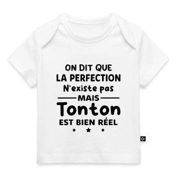 Cadeau Humour Tonton Parfait Oncle - T-shirt Premium bébé bio - blanc - Devant