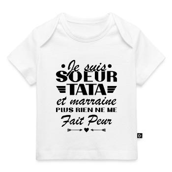Schwester Tata und Patentante - Baby Premium Organic T-Shirt - Weiß - Vorne