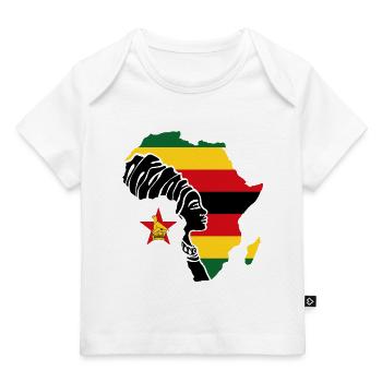 Zimbabwe Zim Zimbabwe Afrique Drapeau Noir Patrimoine - T-shirt Premium bébé bio - blanc - Devant