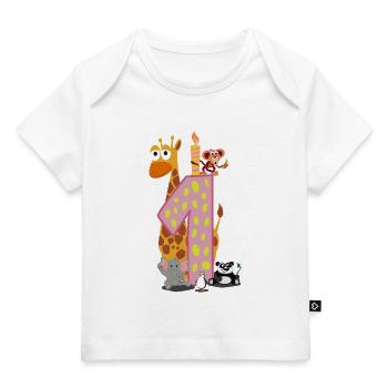 Erster Geburtstag Zoo-Tiere - Baby Premium Organic T-Shirt - Weiß - Vorne