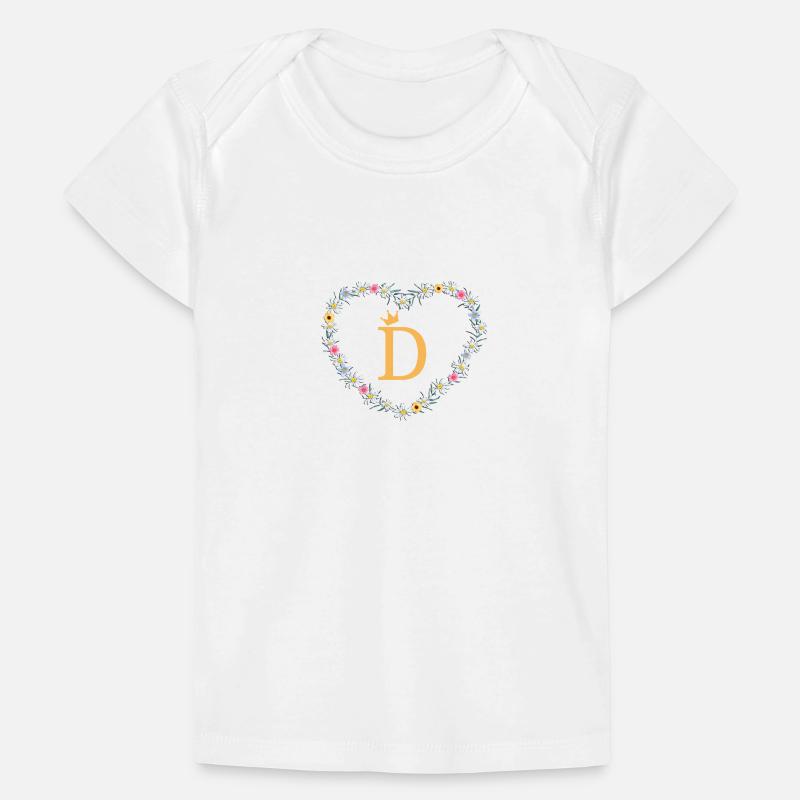 Buchstabe D, Monogramm, Herz, personalisierbar Baby Premium Organic T-Shirt