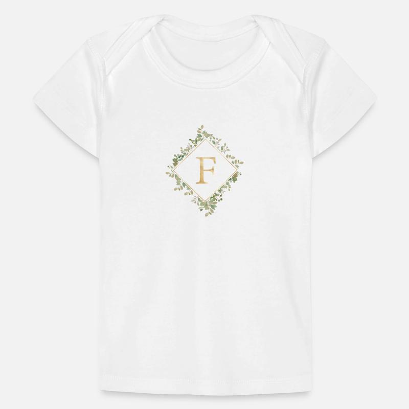 F Monogram Eucalyptus Wreath Baby Premium Organic T-shirt