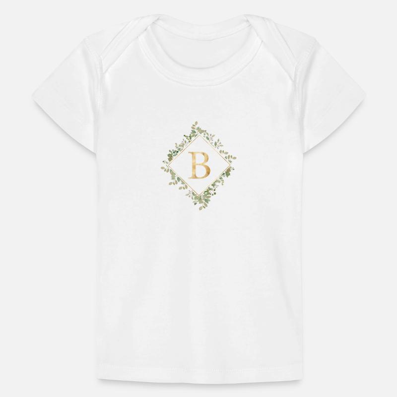 B Monogram Eucalyptus Wreath Baby Premium Organic T-shirt