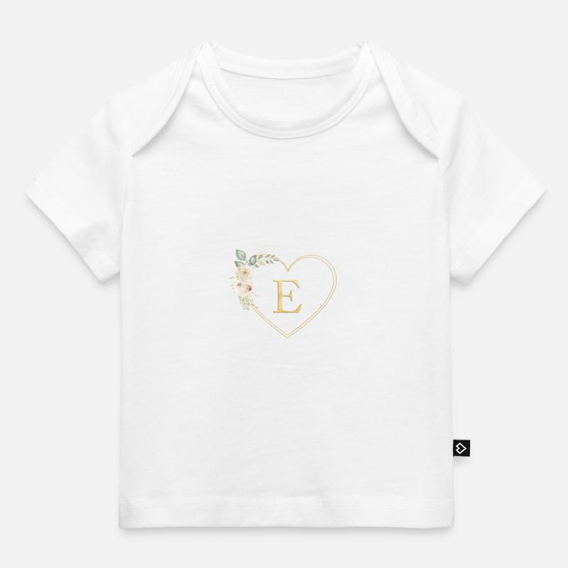 Cœur personnalisable Monogramme E - T-shirt Premium bébé bio - blanc