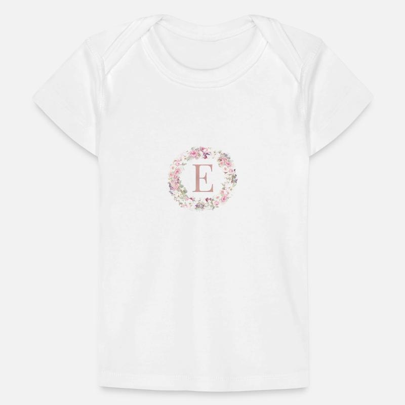 Customizable Monogram E wreath Baby Premium Organic T-shirt