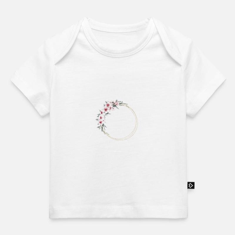 Couronne florale moderne - T-shirt Premium bébé bio - blanc
