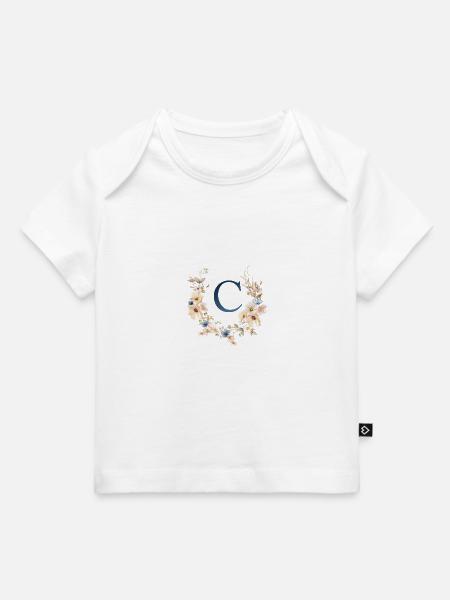 O Monogramm , Floral, Boho - Baby Premium Organic T-Shirt - Weiß