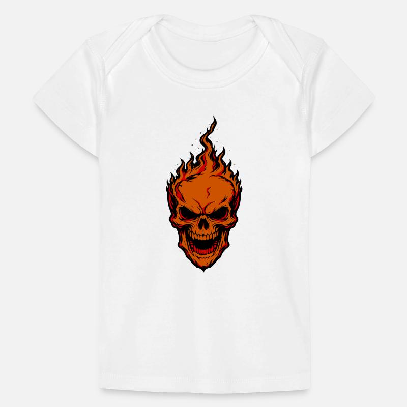 Flames Crâne Crâne Conception de Feu T-shirt Premium bébé bio