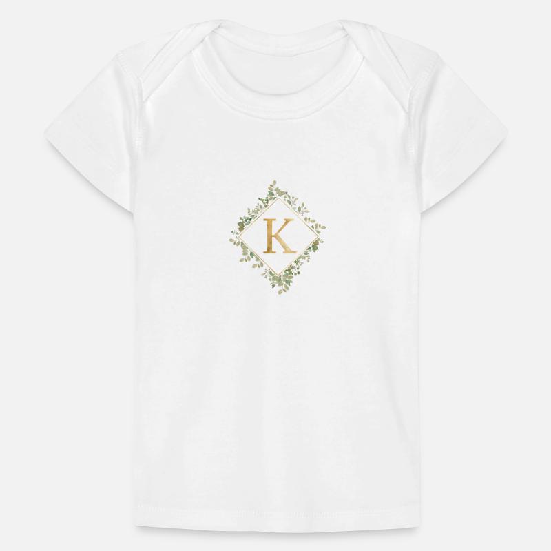 K Monogram Eucalyptus Wreath Baby Premium Organic T-shirt