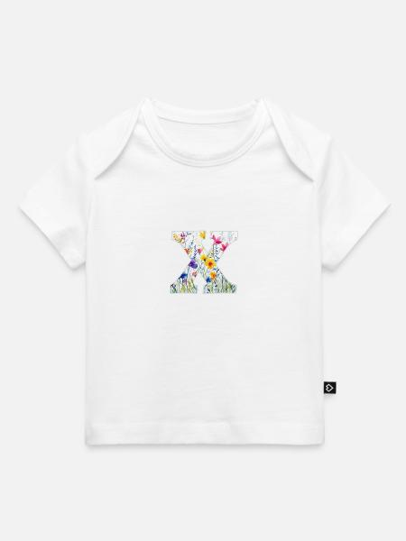 Buchstabe X, Monogramm, Blumenmuster - Baby Premium Organic T-Shirt - Weiß