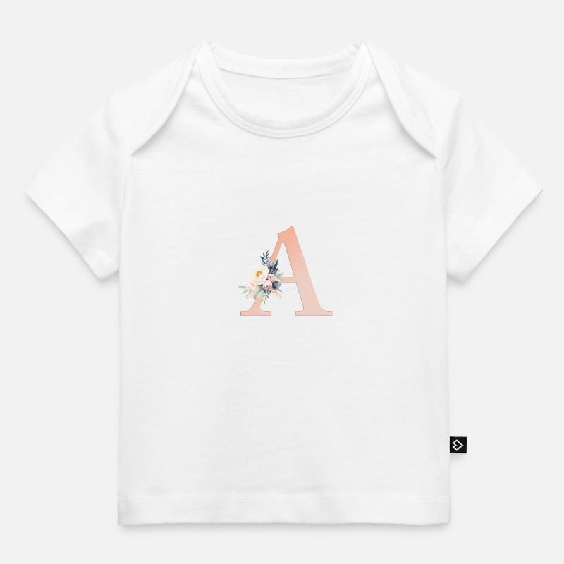 A Monogramm , Floral, Boho - Baby Premium Organic T-Shirt - Weiß