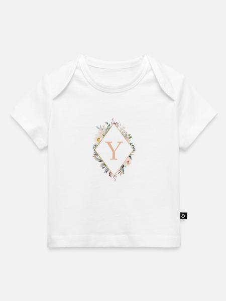 Y Monogramm , Floral, Boho - Baby Premium Organic T-Shirt - Weiß