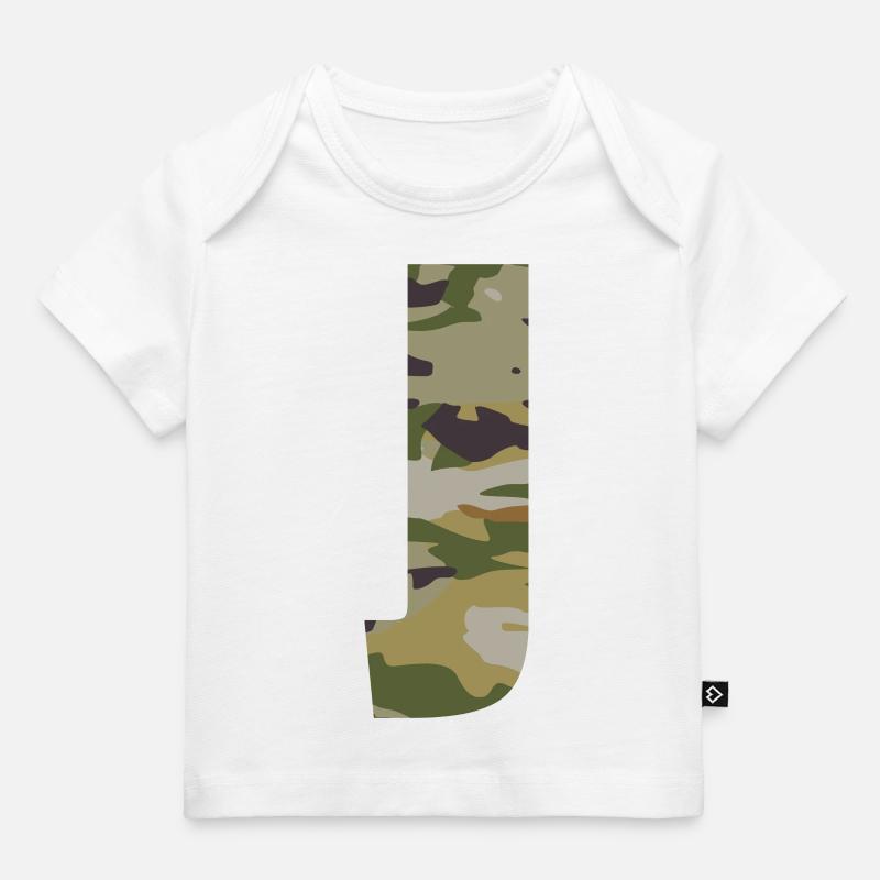 Lettre de camouflage J - T-shirt Premium bébé bio - blanc