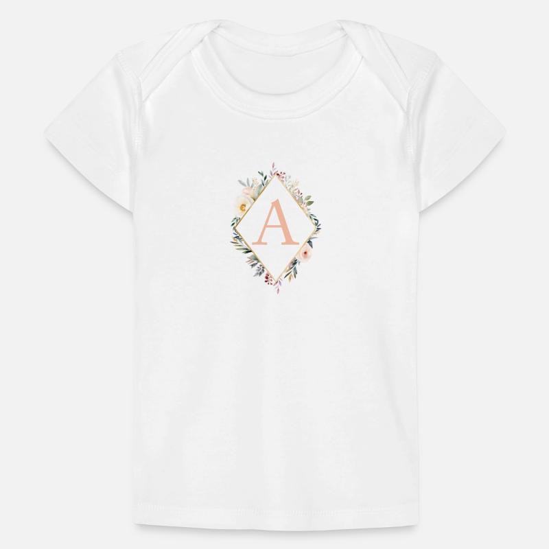 A Monogramm , Floral, Boho Baby Premium Organic T-Shirt