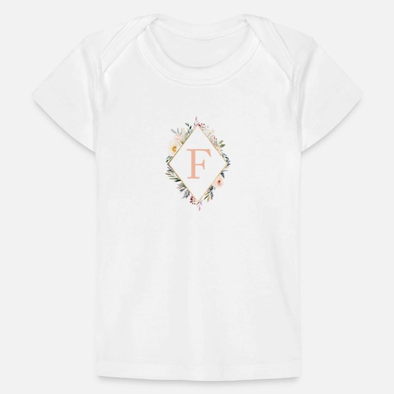 F monogramme, Floral, Boho T-shirt Premium bébé bio