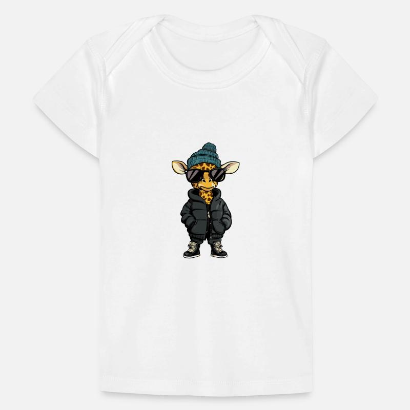 Giraffe Winter Comic Baby Premium Organic T-Shirt