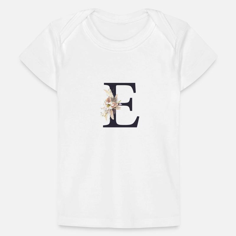 Customizable Monogram E Floral Baby Premium Organic T-shirt