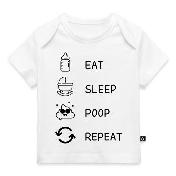 Eat Sleep Poop Repeat - T-shirt Premium bébé bio - blanc - Devant