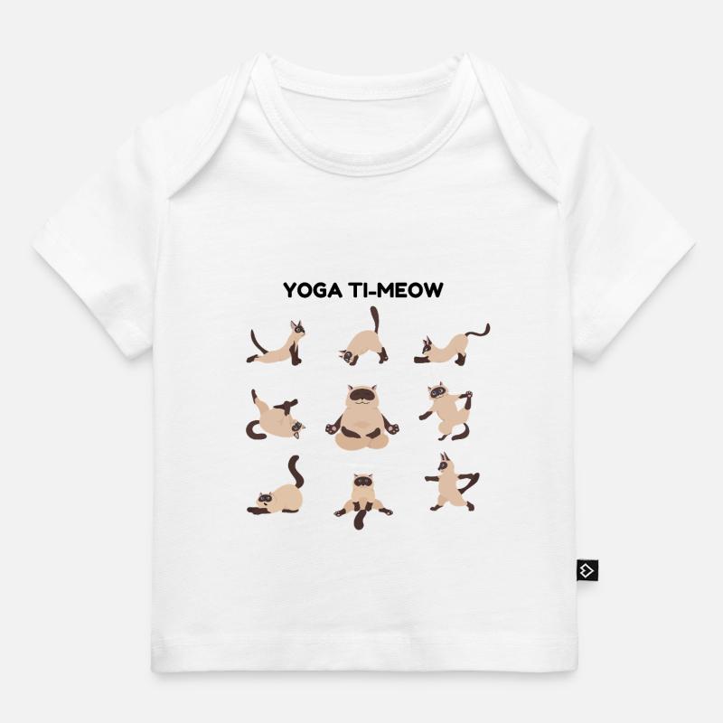 L’heure du yoga chat - T-shirt Premium bébé bio - blanc