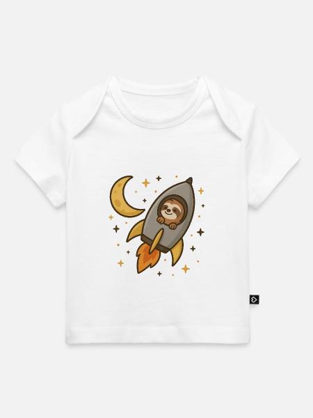 Baby Romper Luiaard - Baby Premium t-shirt biologisch - wit