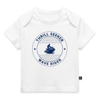 Thrill Seeker Wave Rider Jet Ski Badge - Baby Premium Organic T-shirt - white - Front