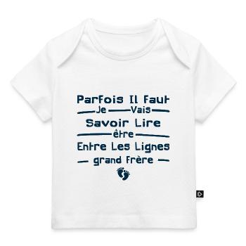 Futur grand frère - Bientôt grand-frère - T-shirt Premium bébé bio - blanc - Devant