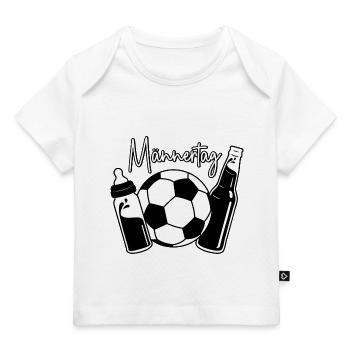 Vatertag Fußball Papa Sohn Baby Flasche Männertag - Baby Premium Organic T-Shirt - Weiß - Vorne