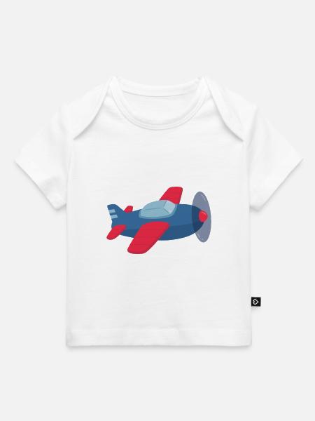 Red and Blue Propeller Aeroplane - Baby Premium Organic T-shirt - white