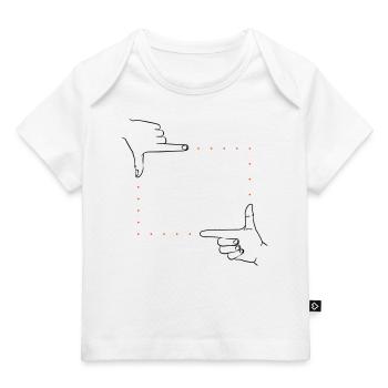 Handzeichen Bildausschnitt – 2 Farben - Baby Premium Organic T-Shirt - Weiß - Vorne