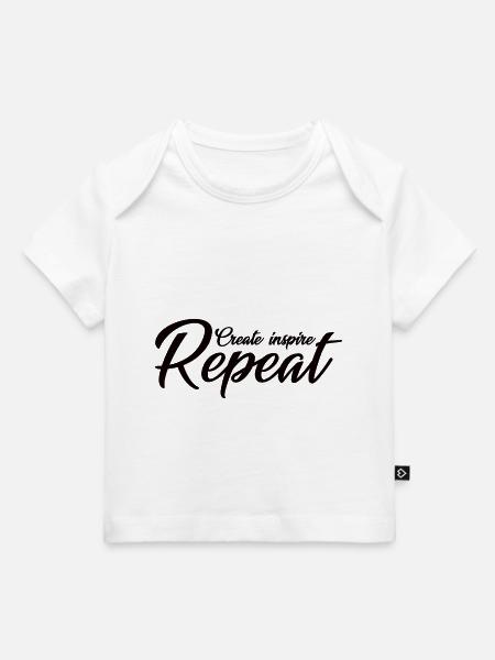 create inspire repeat - Baby Premium Organic T-Shirt - Weiß