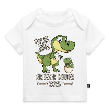 Großer Bruder 2025 Dino Einzelkind Dinosaurier - Baby Premium Organic T-Shirt - Weiß - Vorne