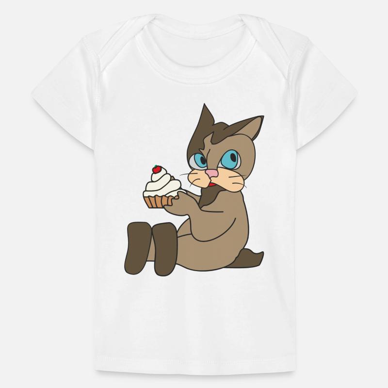 Chat avec cupcake T-shirt Premium bébé bio