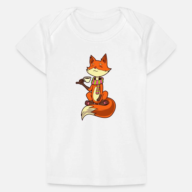 Fox drinks coffee - coffee drinker Baby Premium Organic T-shirt