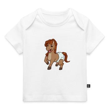 Kawaii Bébé Cheval - T-shirt Premium bébé bio - blanc - Devant