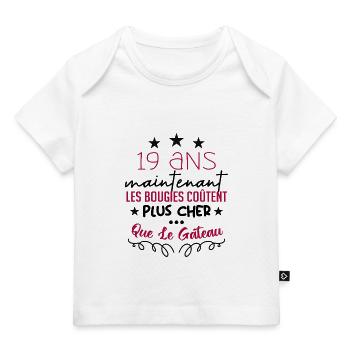 humour anniversaire 19 ans - T-shirt Premium bébé bio - blanc - Devant