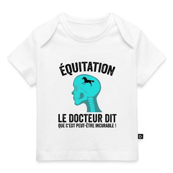 Equitation Cheval Humour Sport Passion Cadeau - T-shirt Premium bébé bio - blanc - Devant