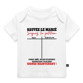 Enterrement de Vie de Jeune Garçon EVJG Pétition - T-shirt Premium bébé bio - blanc - Devant