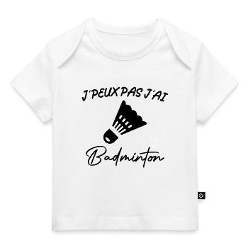 Je Peux Pas J'ai Badminton - T-shirt Premium bébé bio - blanc - Devant