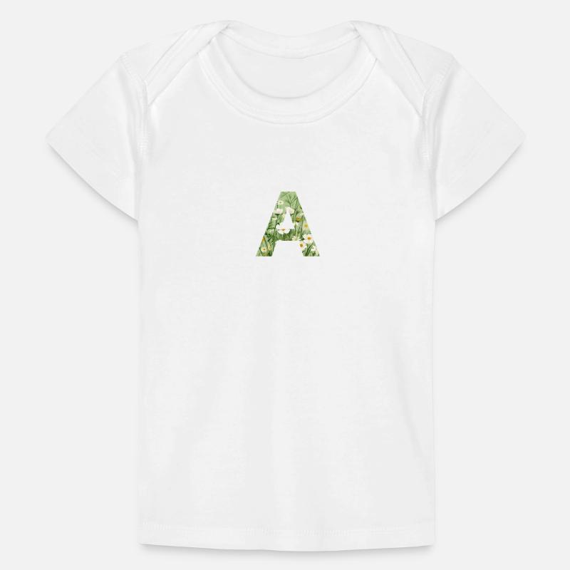 Buchstabe A, Monogramm, Blumenmuster Baby Premium Organic T-Shirt